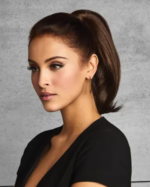 12" Simply Straight Ponytail Color R2 Ebony - Wrap-Around Hook-and-Loop Attachment Pony Hairdo Tru2Life 100% Heat Friendly Synthetic Braid or Curly Updo Hairpiece Cola de Caballo