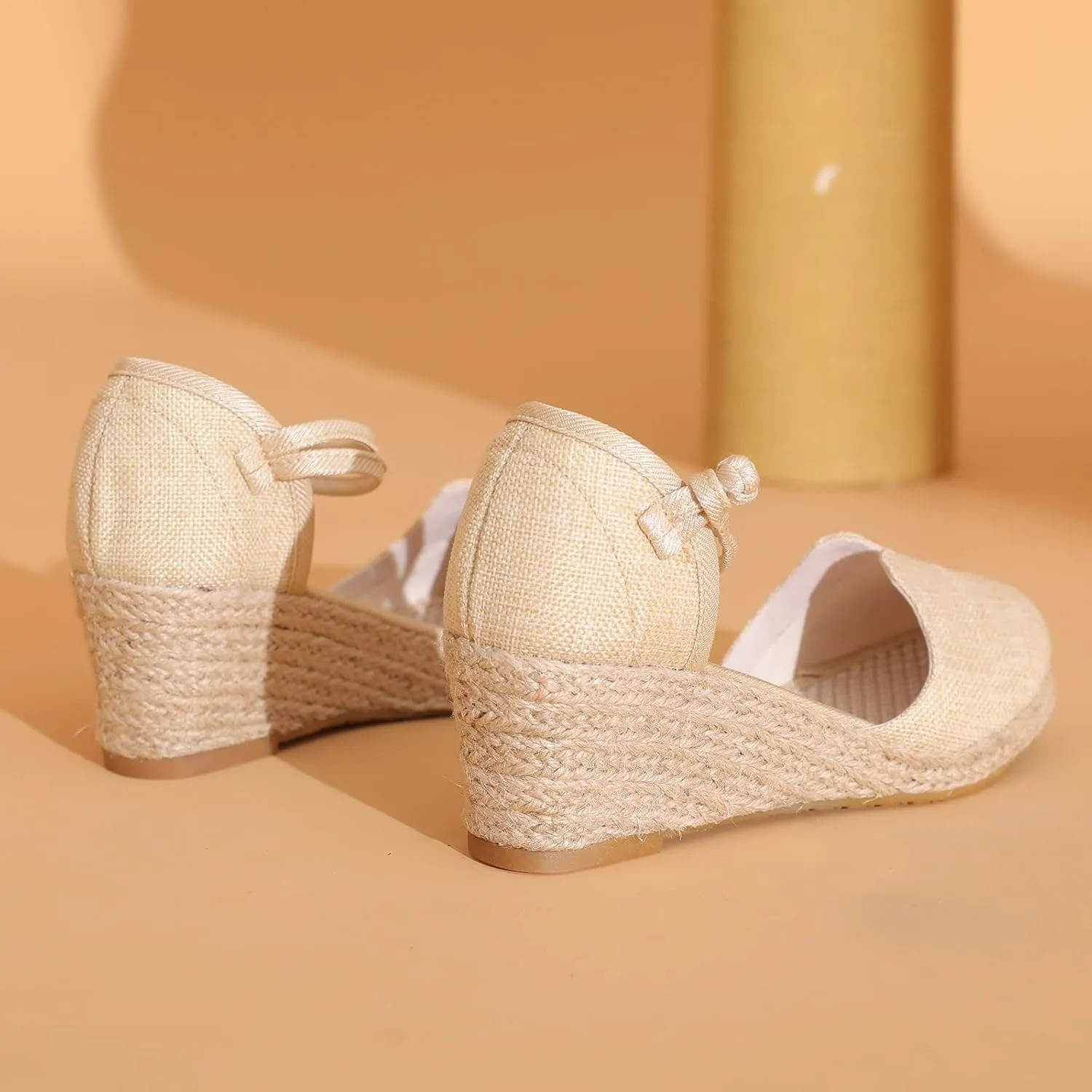 2025 New Sandals for Women Dressy Summer Women's Ankle Strap Closed Toe Espadrille Wedge Sandals Dressy Platform Wedge Sandals Casual Shoes Closed Toe Sandals Beach Anti-Slip Sandals