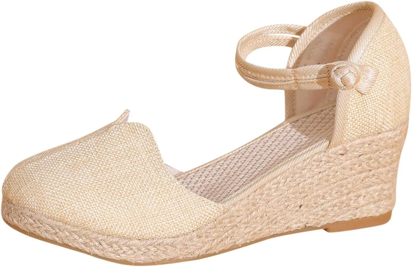 2025 New Sandals for Women Dressy Summer Women's Ankle Strap Closed Toe Espadrille Wedge Sandals Dressy Platform Wedge Sandals Casual Shoes Closed Toe Sandals Beach Anti-Slip Sandals