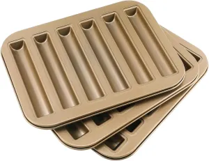 3Pcs Non-stick Hot Dog Bun & Sausage Mold for Cakes, Biscotti, Eclair & Sandwich Baking