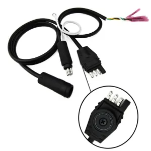 4 Way Flat Heavy Duty Magnet Plug / 6FT - 4 Wire Plug-N-Play, Hardwire Trailer Cord (Wiring Harness) for 4 Pin RVs, Campers, Equipment, Dump, Boat Trailers (LED Light Recommended)