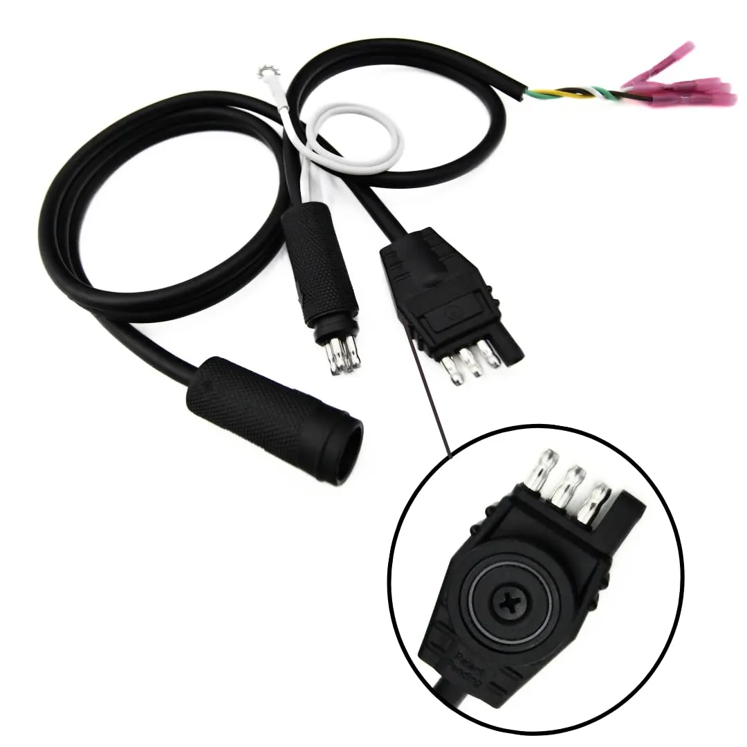 4 Way Flat Heavy Duty Magnet Plug / 6FT - 4 Wire Plug-N-Play, Hardwire Trailer Cord (Wiring Harness) for 4 Pin RVs, Campers, Equipment, Dump, Boat Trailers (LED Light Recommended)