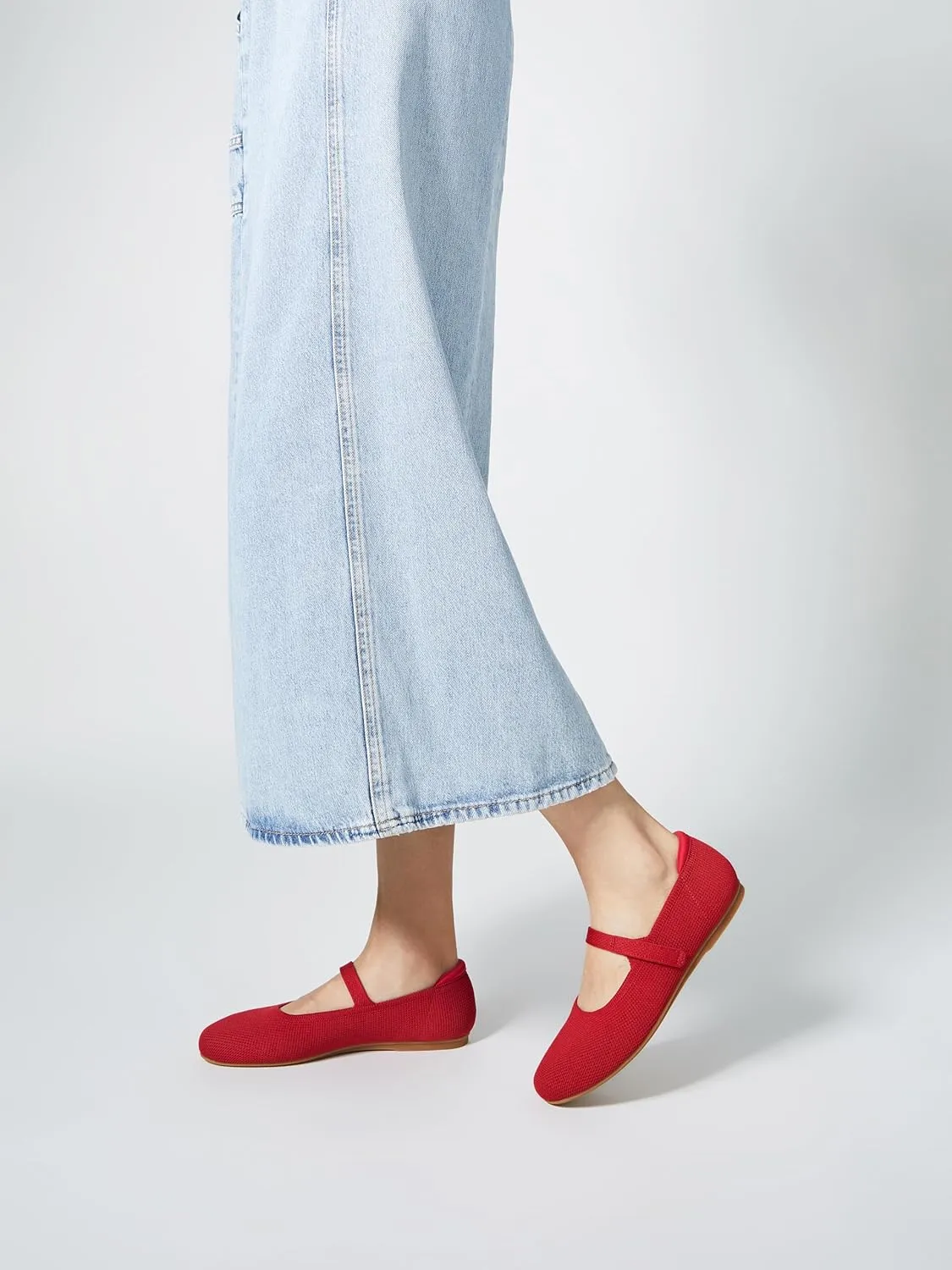 Arromic Ballet Flats for Women Round Toe Mary Jane Shoes Comfortable Dressy Women Flats Adjustable Straps Washable Knit Slip On Shoes