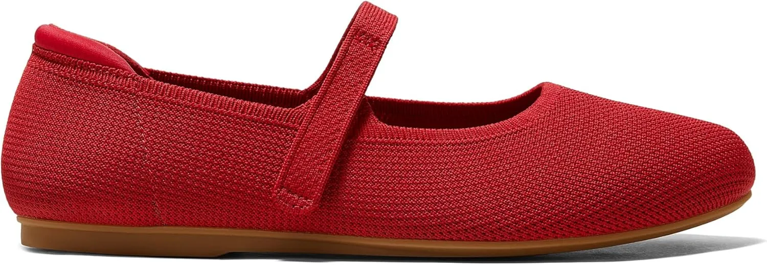 Arromic Ballet Flats for Women Round Toe Mary Jane Shoes Comfortable Dressy Women Flats Adjustable Straps Washable Knit Slip On Shoes