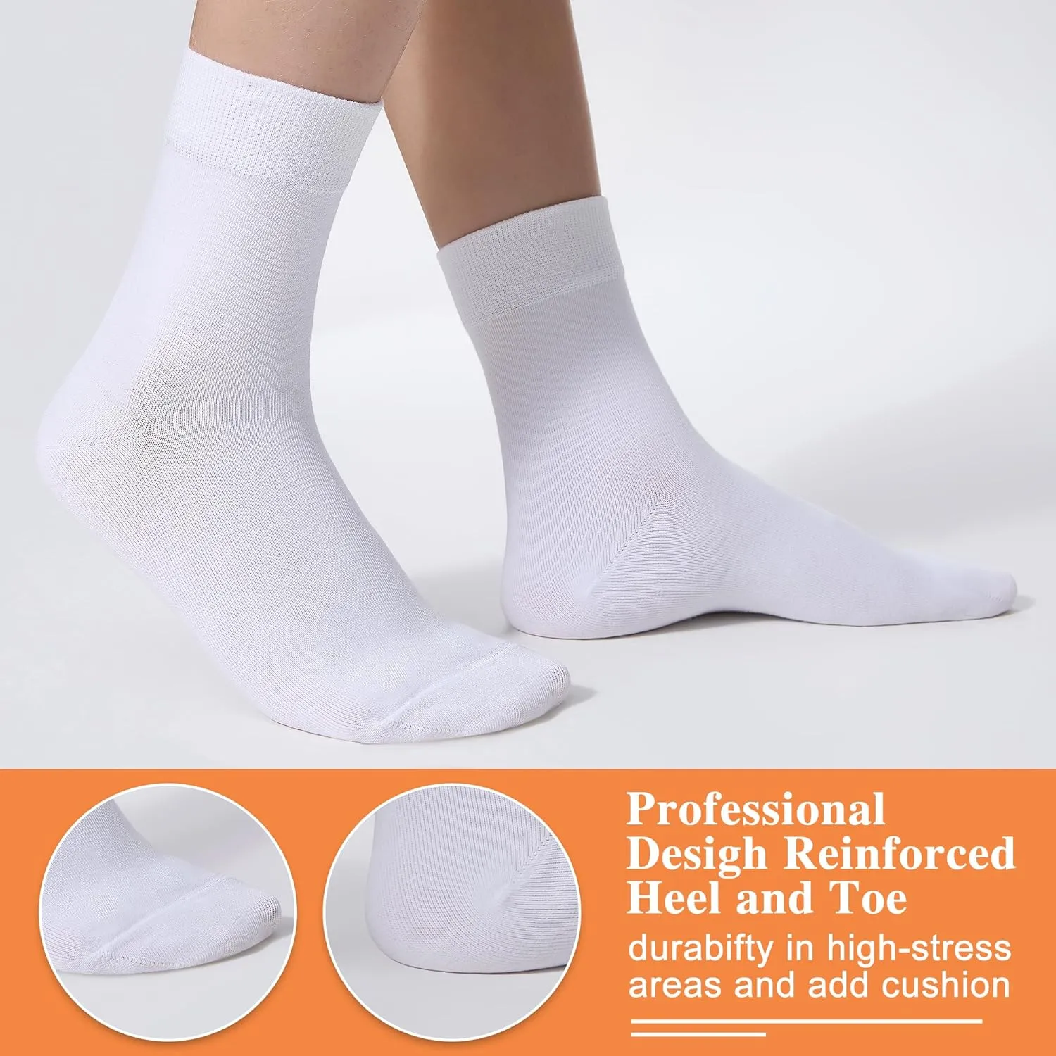 ATBITER Women's Thin Cotton Crew Socks - Soft Casual Dress Bootie Above Ankle Socks 6-Pairs With Gift Box‌