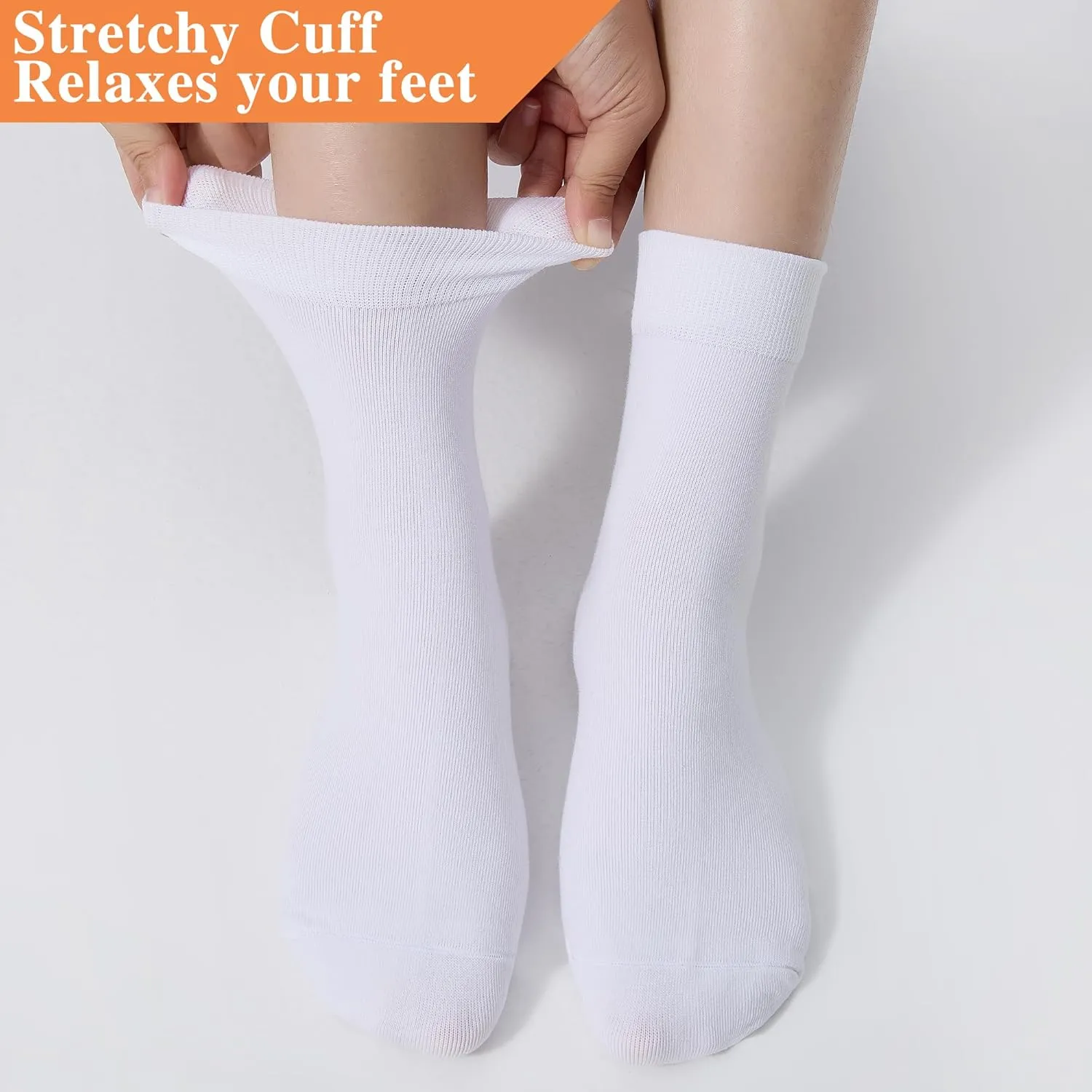 ATBITER Women's Thin Cotton Crew Socks - Soft Casual Dress Bootie Above Ankle Socks 6-Pairs With Gift Box‌