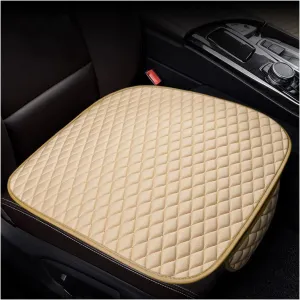 AUCELI Car Seat Bottom Cover, 2 Pack Front Seat Protector Pad Cover, Universal Auto Interior Seat Bottom Anti-Slip Cushion Mat, Soft and Breathable, Car Accessories for Truck, SUV, Van (Beige)