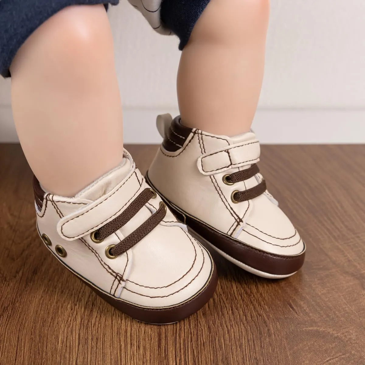Babelvit Baby Boy Girl Soft Sole Canvas Sneakers Sparkle High Top Lace Up Infant Unisex Ankle Shoes Boots Toddler Newborn Prewalker First Baby Walking Crib Shoes