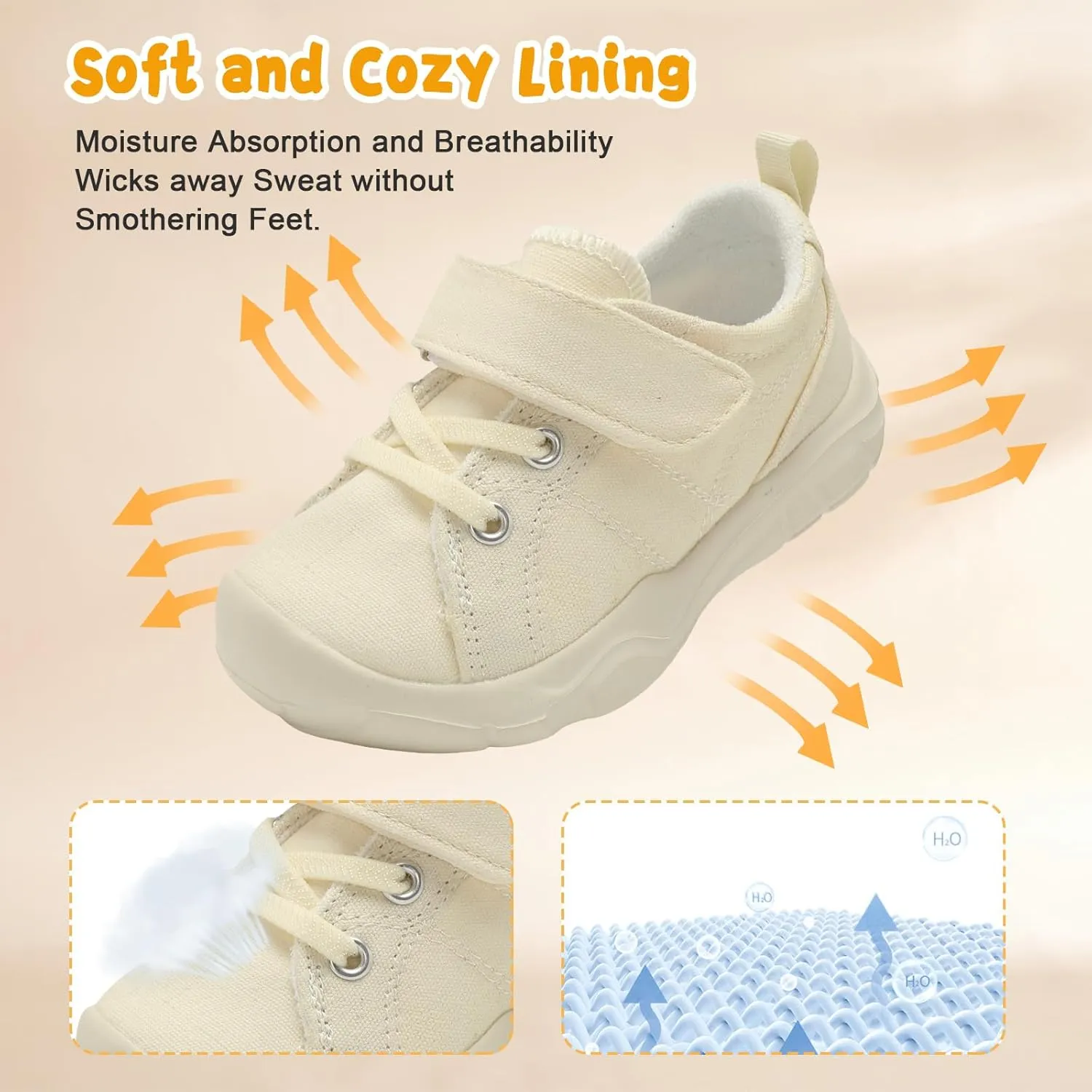 BARERUN Kids Canvas Shoes Running Shoes for Girls Boys Wide Toe Box Barefoot Toddler Sneakers Girls Boys School Shoes Non-Slip Toddler Tennis Shoes