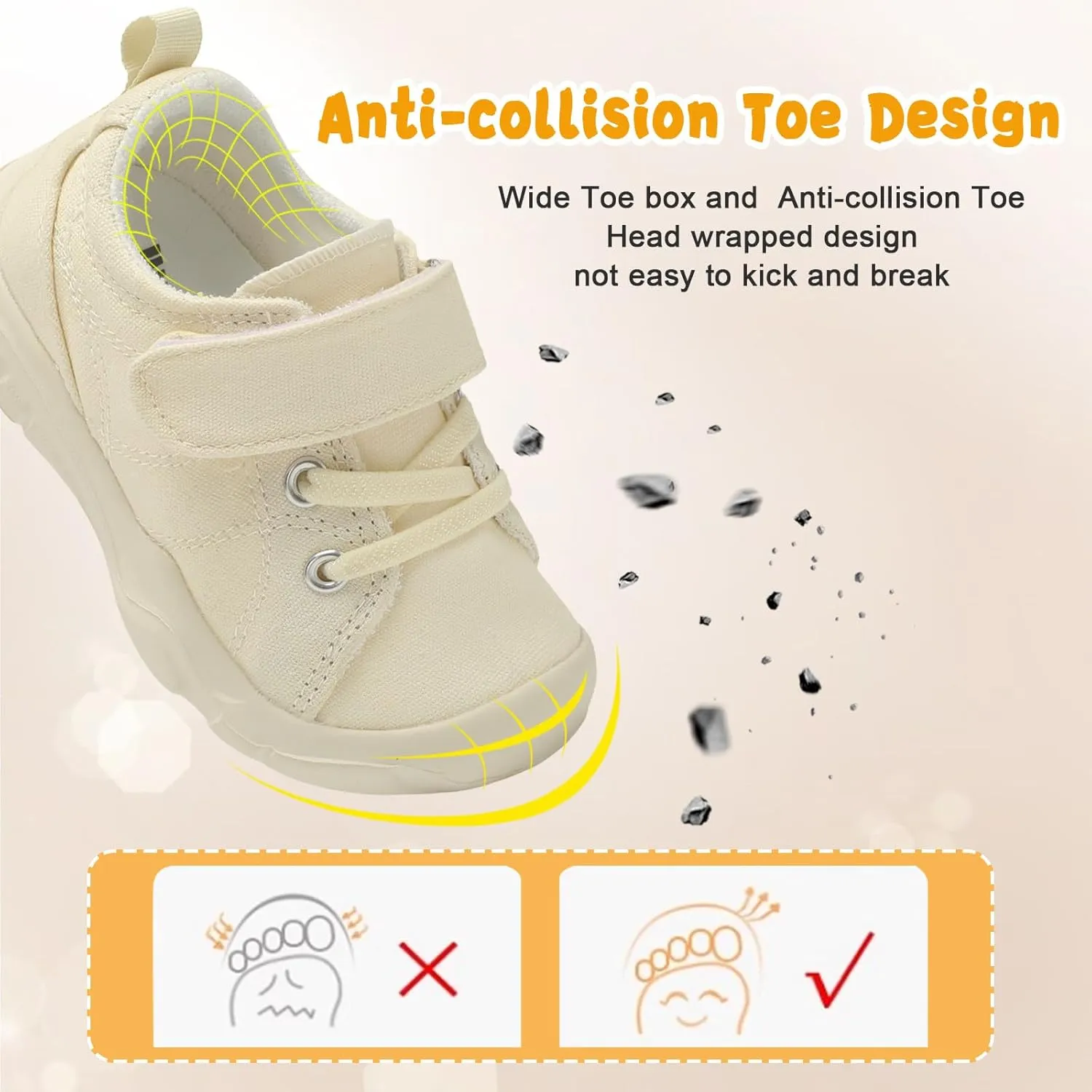 BARERUN Kids Canvas Shoes Running Shoes for Girls Boys Wide Toe Box Barefoot Toddler Sneakers Girls Boys School Shoes Non-Slip Toddler Tennis Shoes