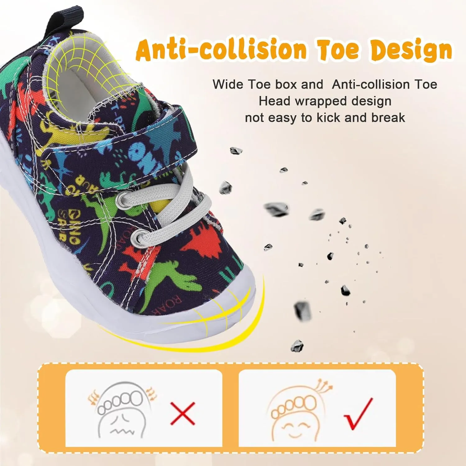 BARERUN Kids Canvas Shoes Running Shoes for Girls Boys Wide Toe Box Barefoot Toddler Sneakers Girls Boys School Shoes Non-Slip Toddler Tennis Shoes