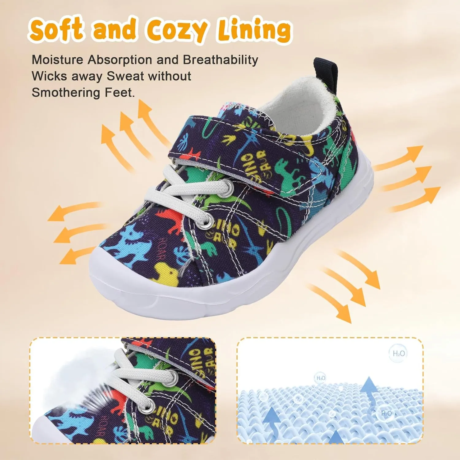BARERUN Kids Canvas Shoes Running Shoes for Girls Boys Wide Toe Box Barefoot Toddler Sneakers Girls Boys School Shoes Non-Slip Toddler Tennis Shoes
