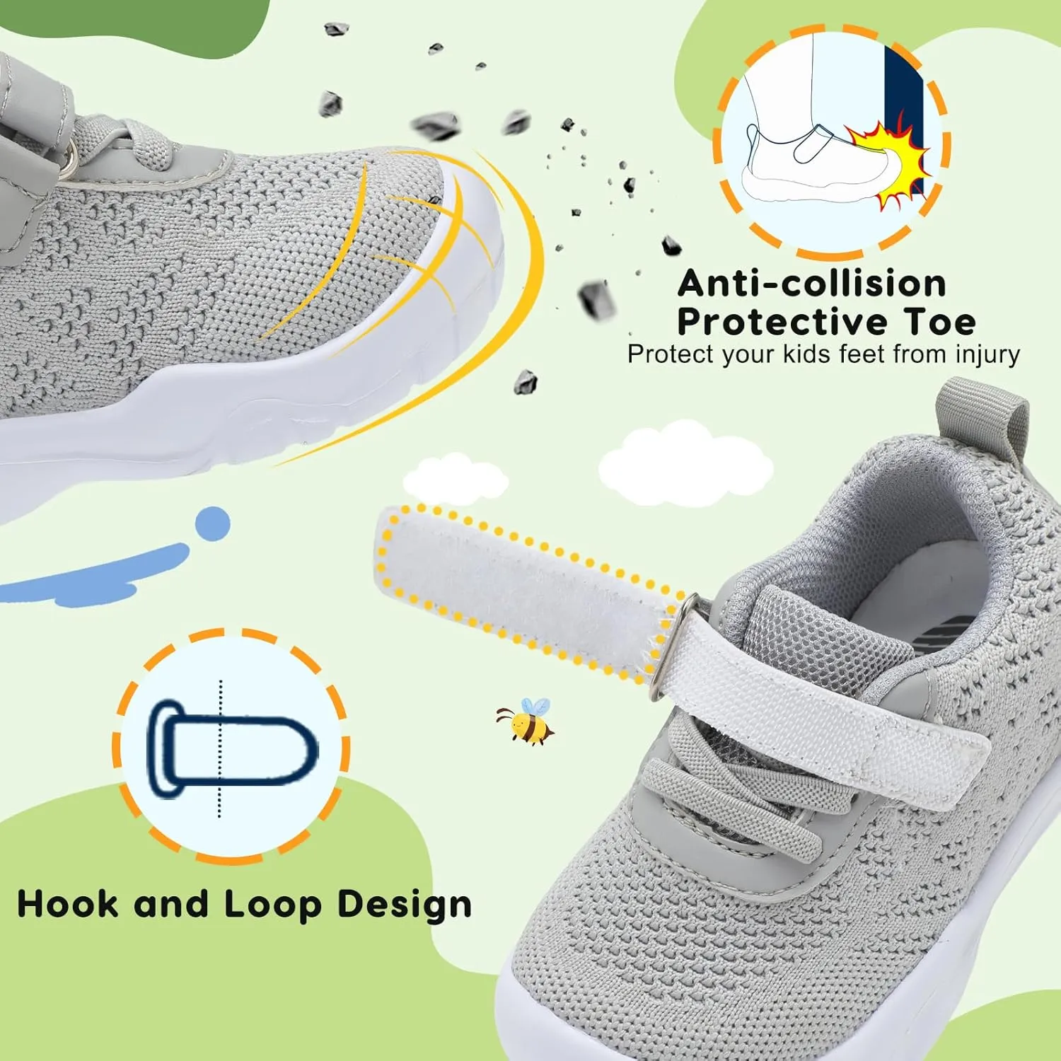 BARERUN Toddler Shoes Boys Girls Barefoot Shoes Kids Breathable Sneakers School Tennis Shoes Slip on Running Shoes Infant Toddler Walking Shoes