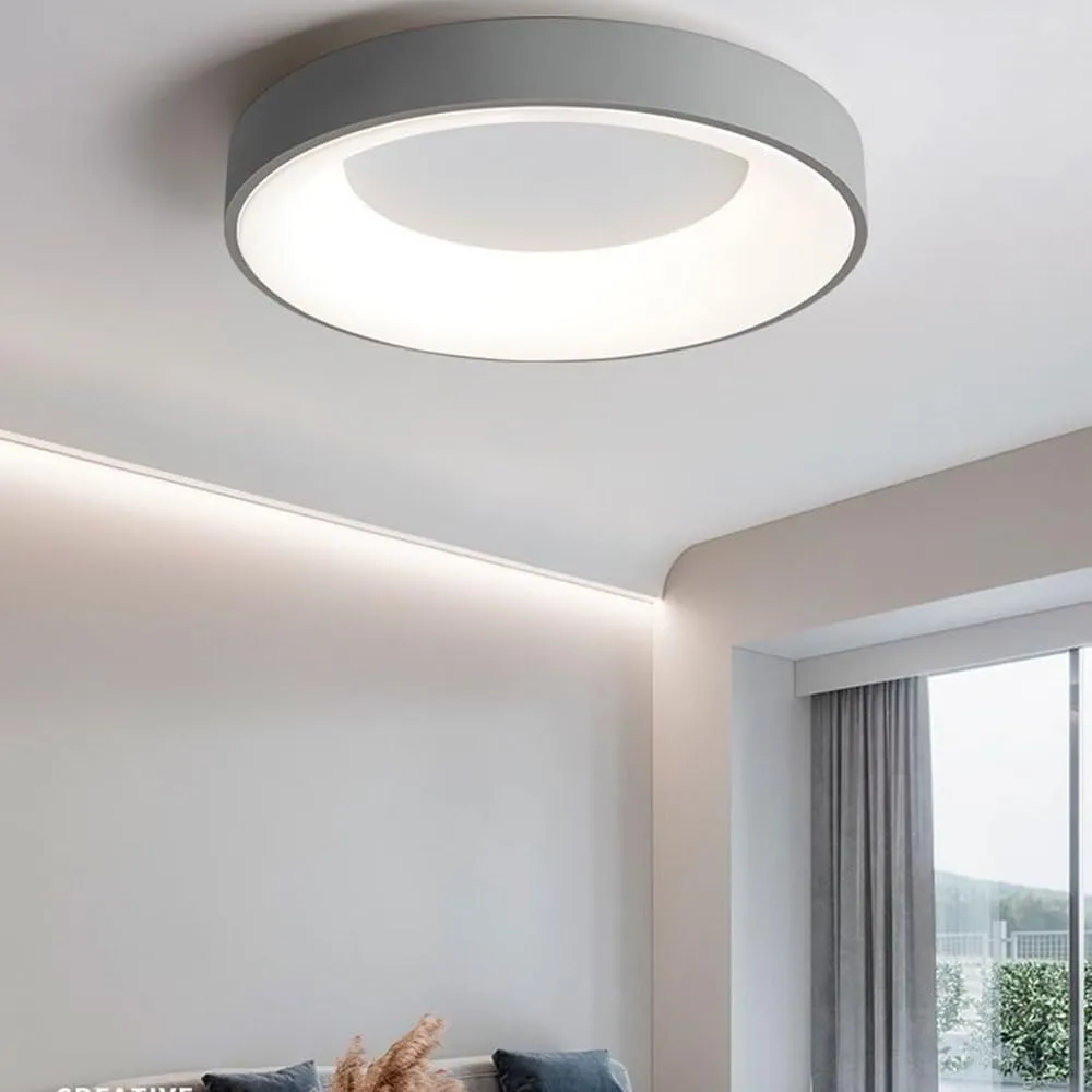 Bedroom Ceiling Lamp Led Ultra -Thin Flat Ceiling Lighting Nordic Modern Living Room round Close to Ceiling Light Fixtures Minimalist Dining Room Master Bedroom Lamps for Office Hallway/Natu