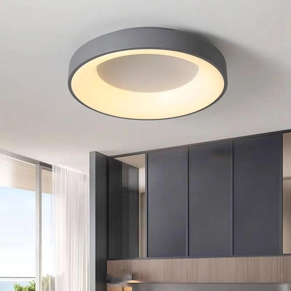 Bedroom Ceiling Lamp Led Ultra -Thin Flat Ceiling Lighting Nordic Modern Living Room round Close to Ceiling Light Fixtures Minimalist Dining Room Master Bedroom Lamps for Office Hallway/Natu