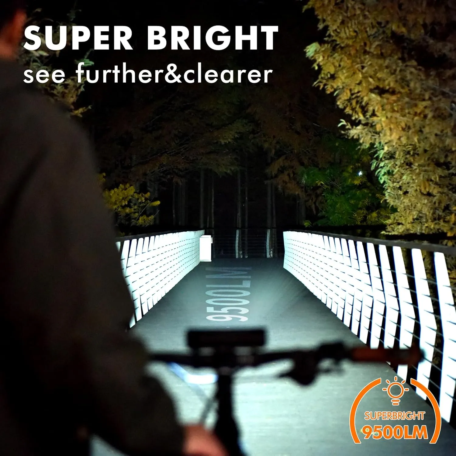 Bike Lights for Night Riding Rechargeable 9500 Lumen Bicycle Lights Front and Rear Rechargeable 5 Adjustable Modes 5 Bike Headlight and Tail Light Set 5 Adjustable Modes for Cycling