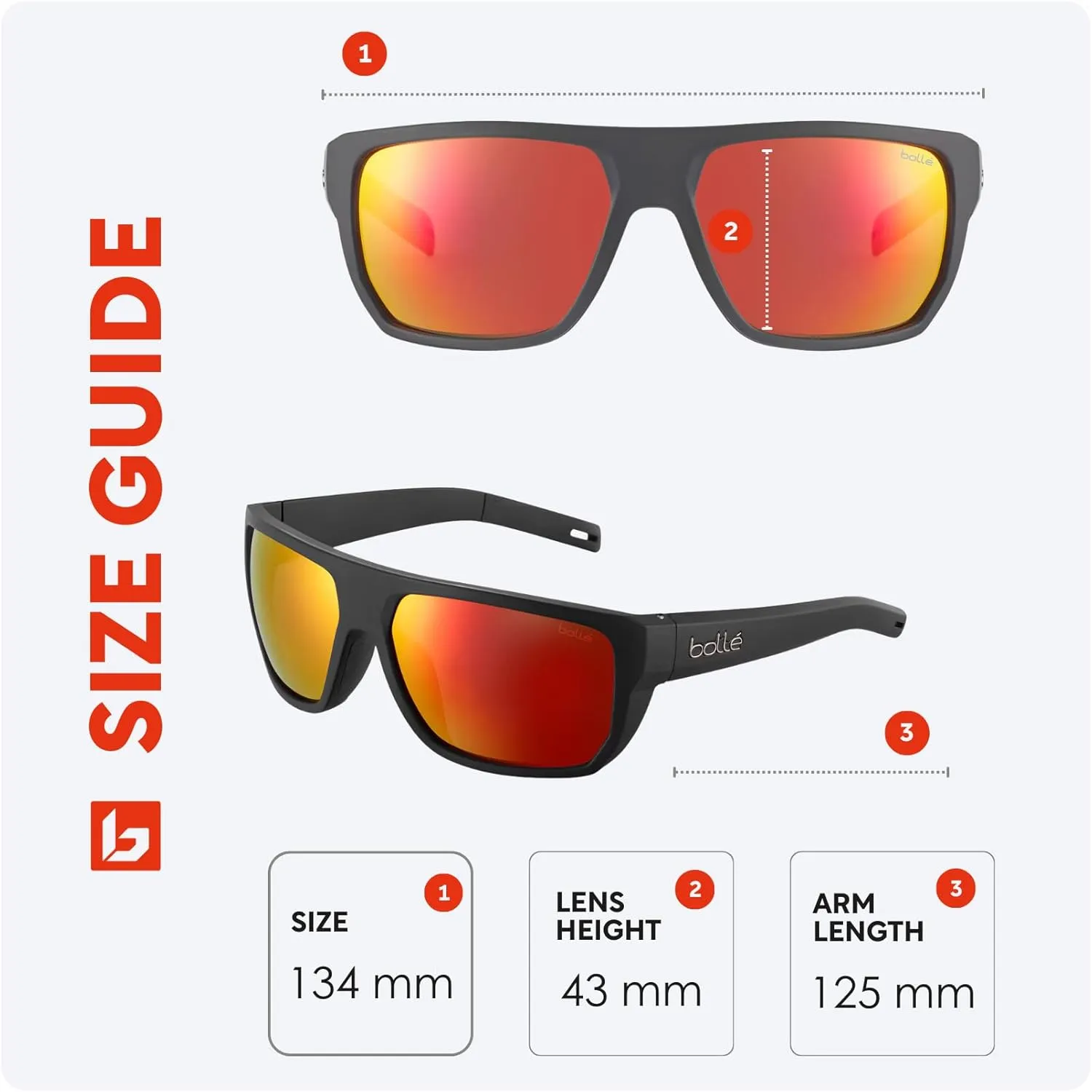 Bolle Vulture 62MM Flat Top Sunglasses for Men   BUNDLE With Designer iWear Complimentary Eyewear Kit