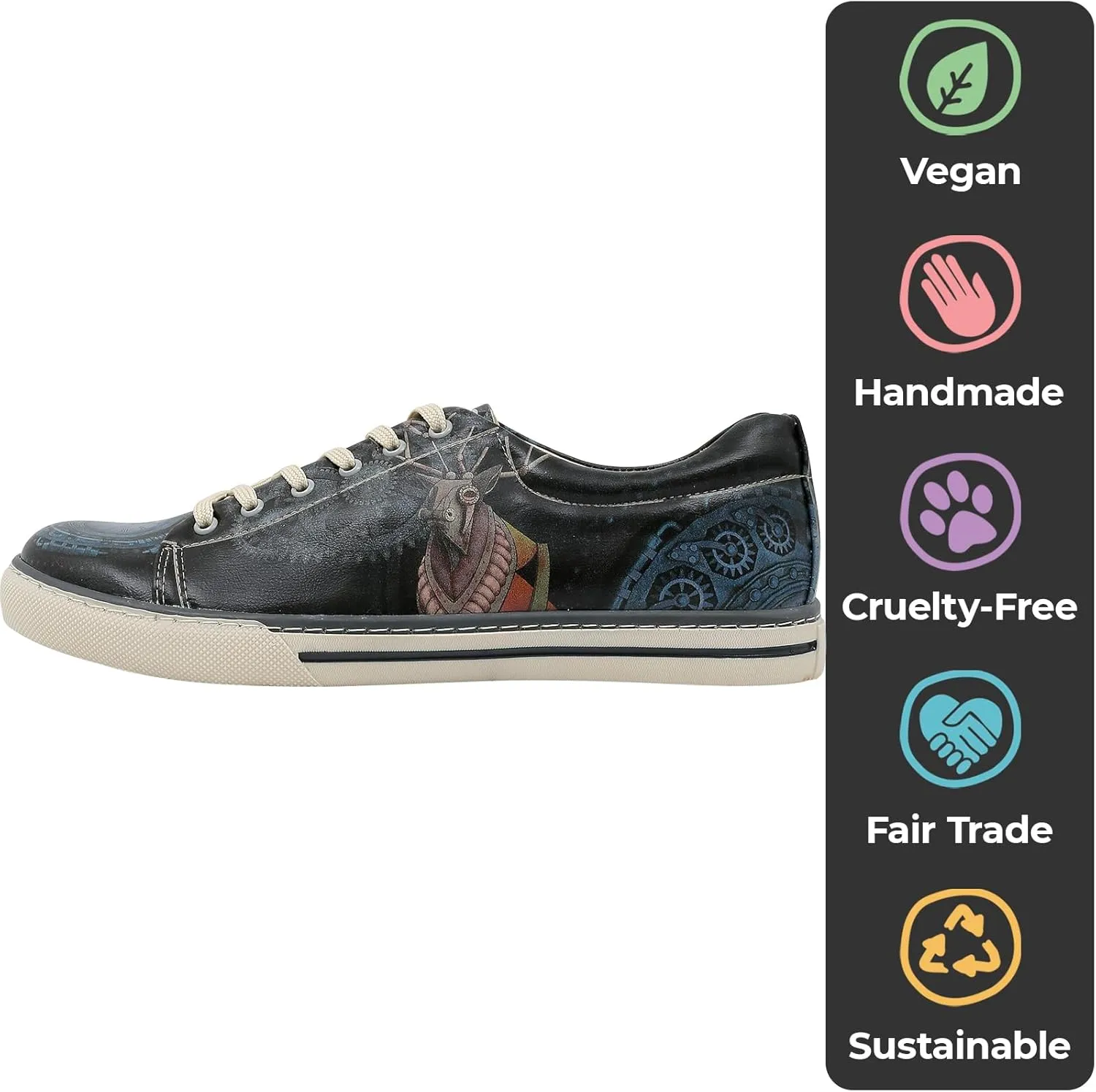 Casual Sneakers for Men - Vegan Leather and Unique Design Walking Sneakers for Men