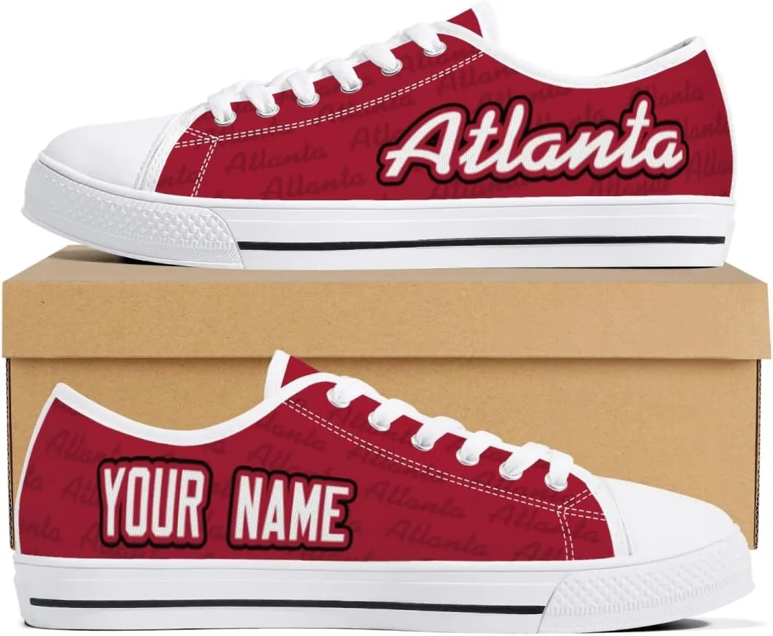 City Custom Low Top Big Logo Canvas Sneakers Shoes Personalized Name Athletic Shoes Fans Gifts for Men Women