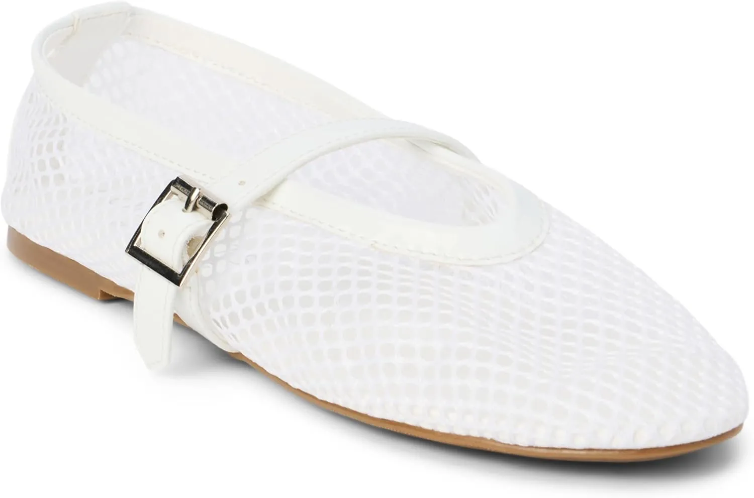 Coconuts by Matisse Womens Nolita Perforated Mary Jane Ballet Flats Casual - White