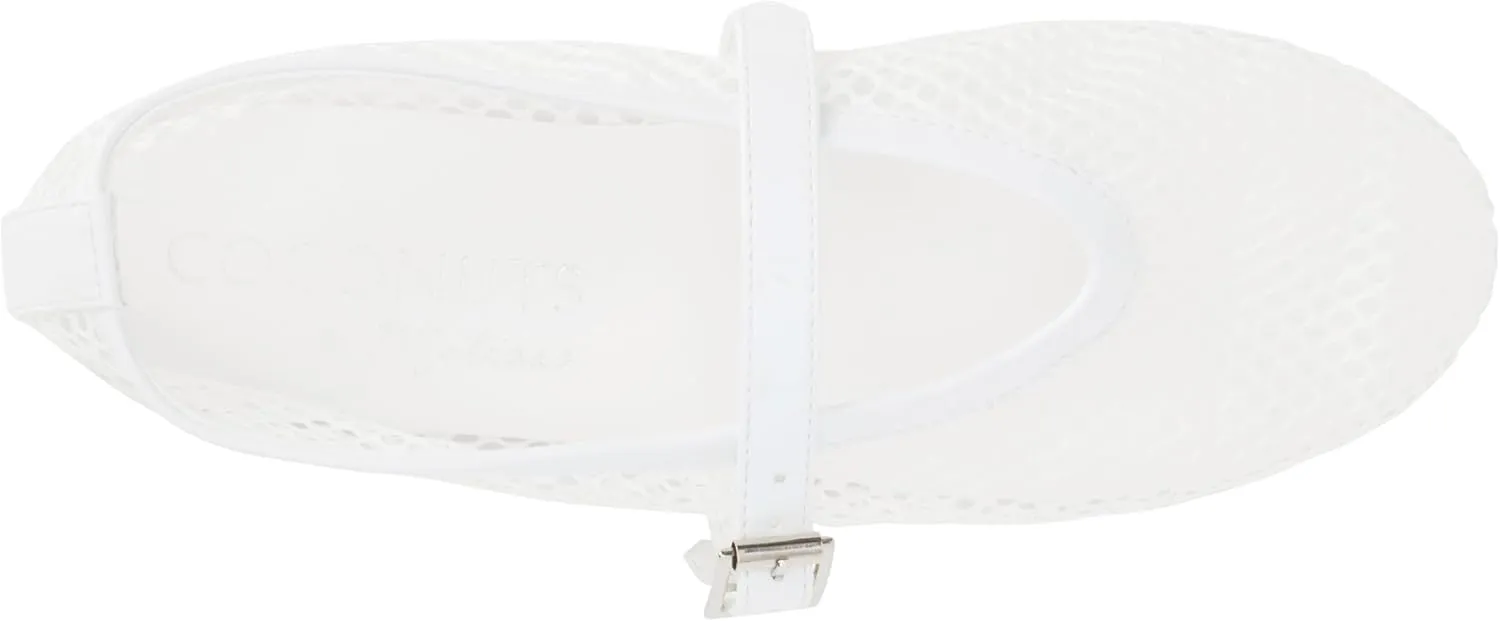 Coconuts by Matisse Womens Nolita Perforated Mary Jane Ballet Flats Casual - White