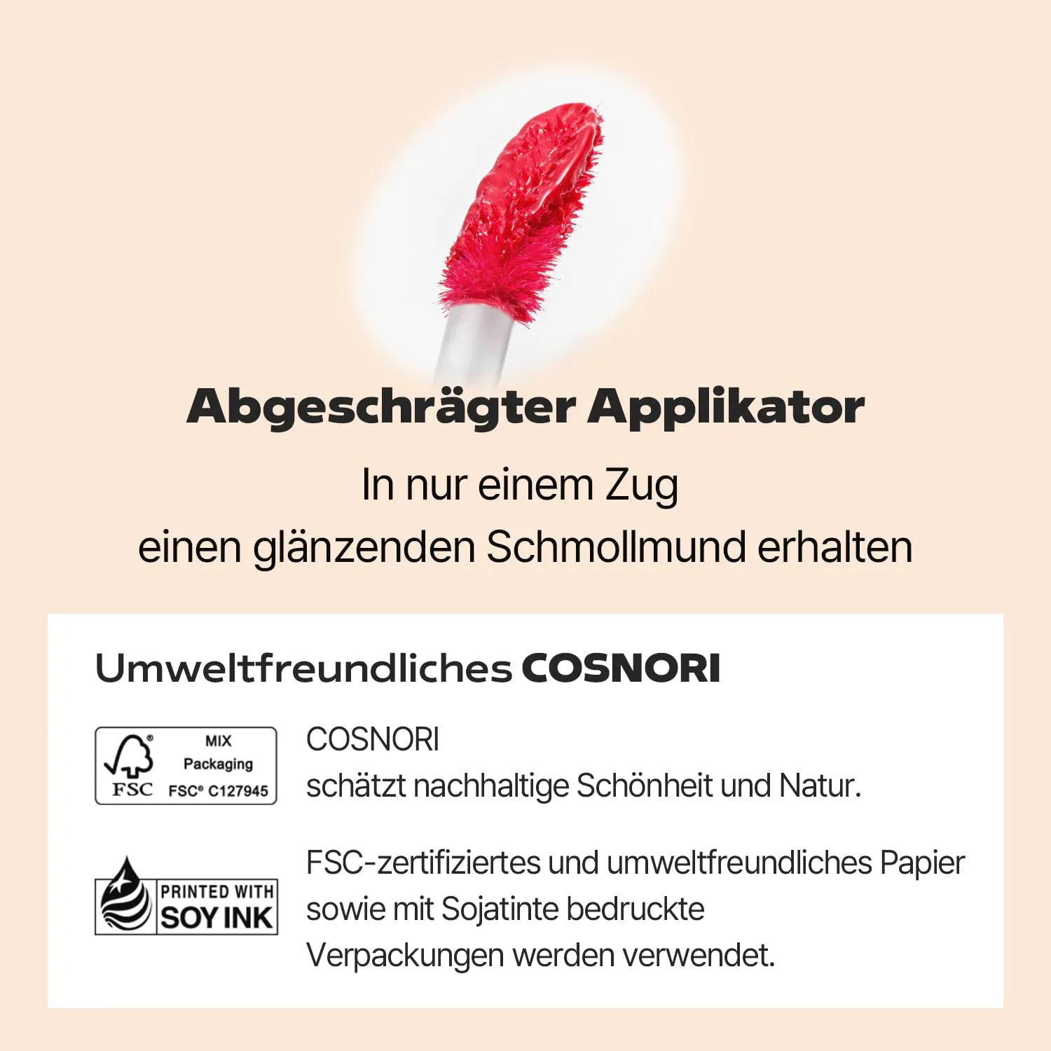 COSNORI Flow Wave Lip Tint - Vegan Glassy Lip Gloss, Lightweight & Long-lasting, Plant-derived Oil Moisturizer, K-Beauty (08 BEBE)