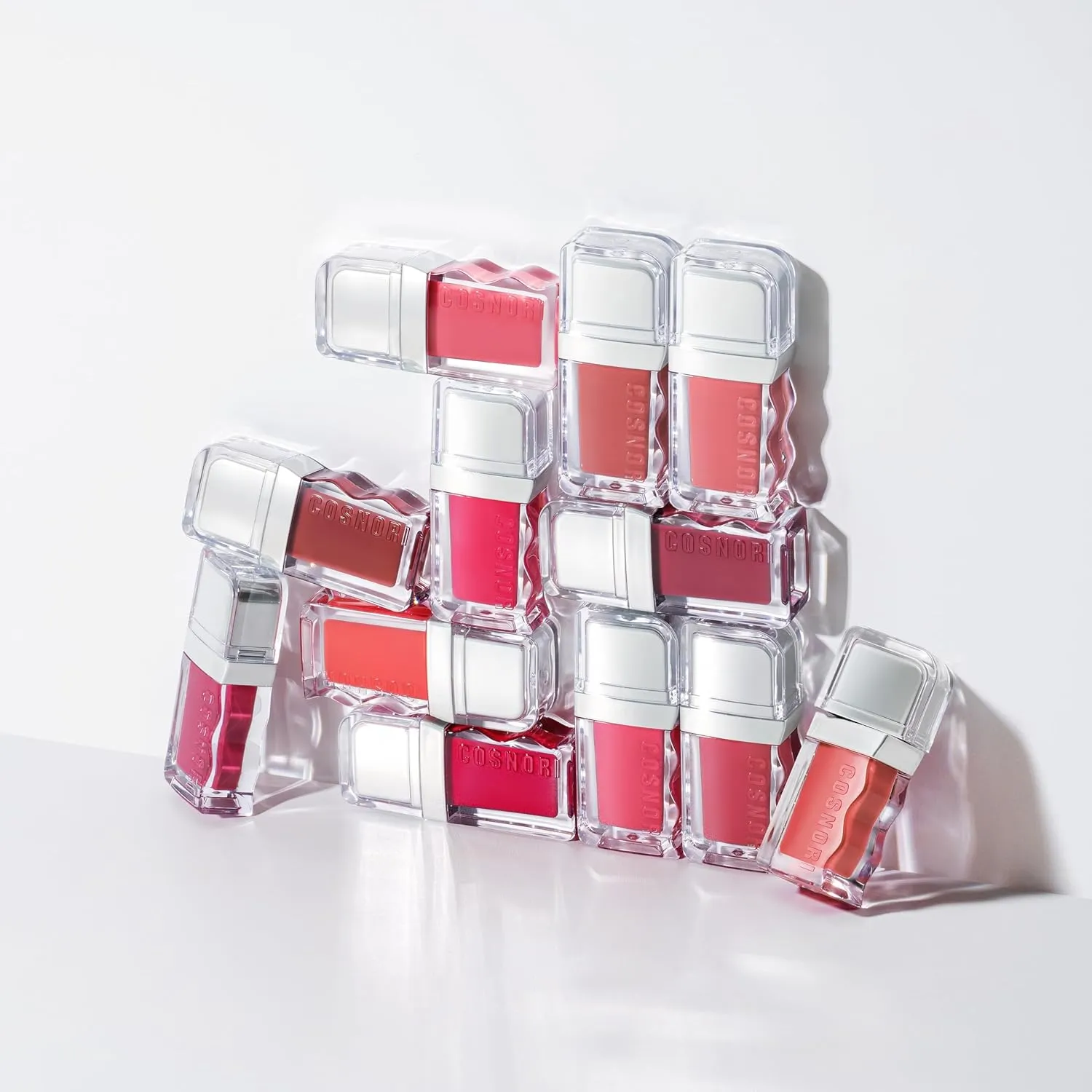 COSNORI Flow Wave Lip Tint - Vegan Glassy Lip Gloss, Lightweight & Long-lasting, Plant-derived Oil Moisturizer, K-Beauty (08 BEBE)