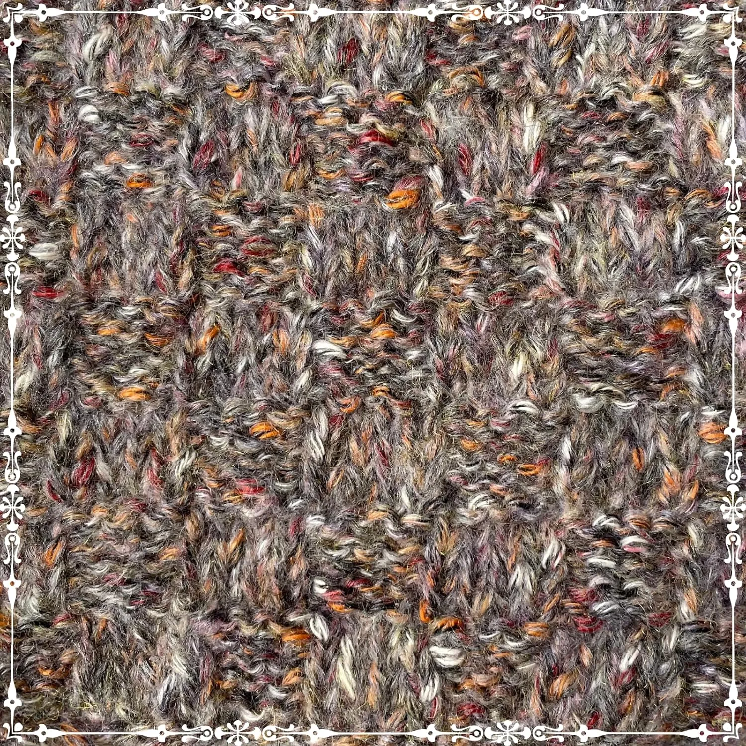 Cotton Alpaca Tweed Alpaca Yarn for Crocheting, 4 Skeins, 588Yds/200G, Free Patterns - Tweed Yarn for Knitting - 3 DK Light Worsted Weight - Dark Gray