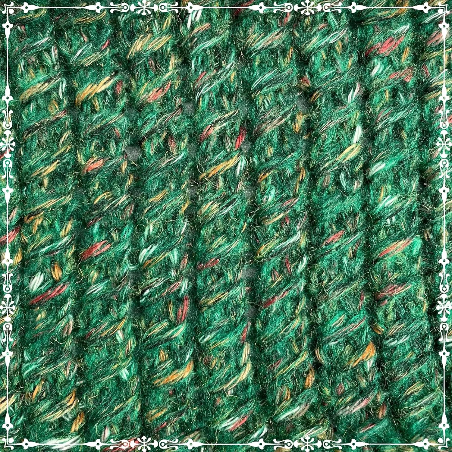 Cotton Alpaca Tweed Alpaca Yarn for Crocheting, 4 Skeins, 588Yds/200G, Free Patterns - Tweed Yarn for Knitting - 3 DK Light Worsted Weight - Emerald Green
