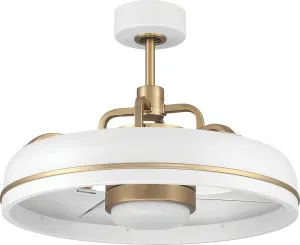 Craftmade Taylor 20" Dual Mount Indoor White/Satin Brass Finish Ceiling Fan, LED Light Kit, Remote Control Included, Smart WiFi Enabled with Voice Activation, works with Alexa & Smart Home Devices
