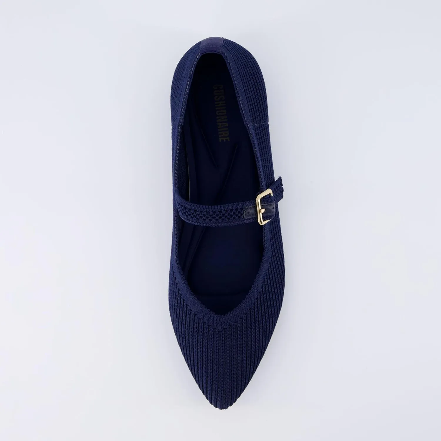 CUSHIONAIRE Women's Sonnet Mary Jane Knit Flat with  Memory Foam, Wide Widths Available