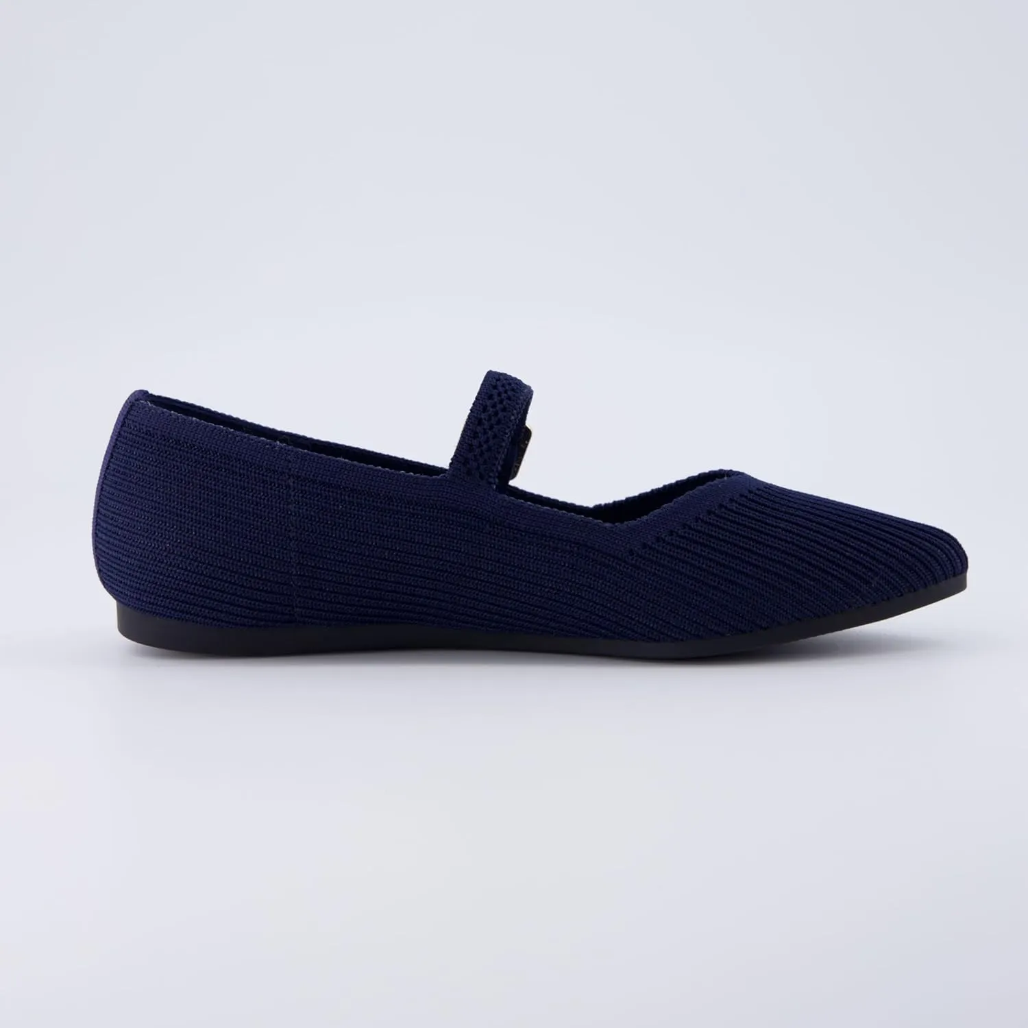 CUSHIONAIRE Women's Sonnet Mary Jane Knit Flat with  Memory Foam, Wide Widths Available
