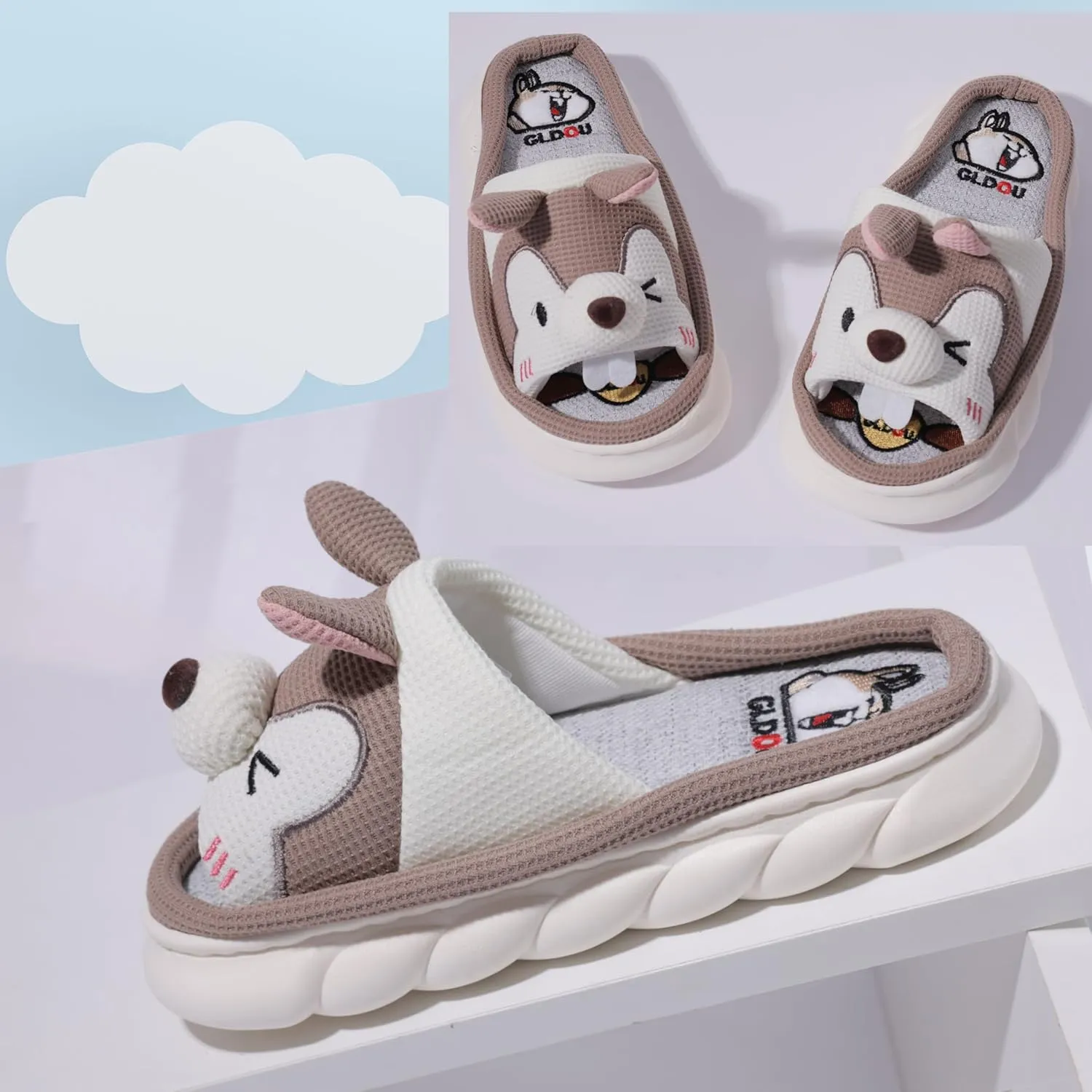 DCLTD Womens & Men's Shark Slides - Super Soft Cloud Slippers