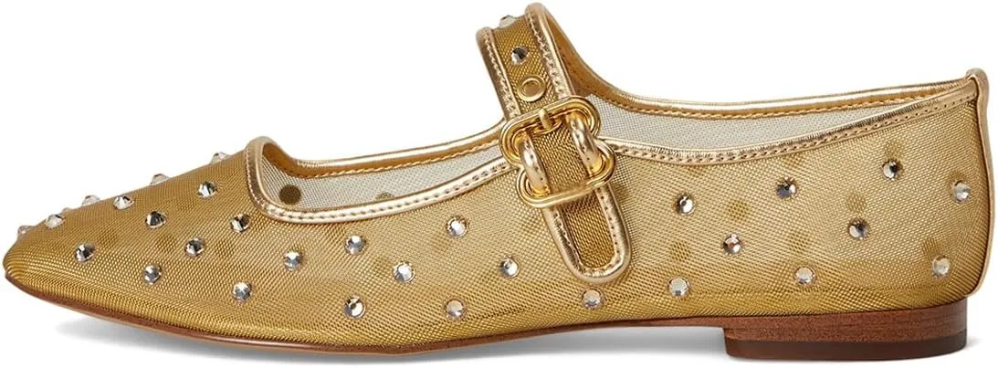DOEYG Mesh Ballet Flats Shoes for Women Leopard Animal Print Mary Jane Flats Shoes Square Toe Dress Casual Comfortable Velvet Ballerina Shoes