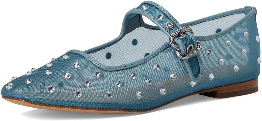DOEYG Mesh Ballet Flats Shoes for Women Leopard Animal Print Mary Jane Flats Shoes Square Toe Dress Casual Comfortable Velvet Ballerina Shoes