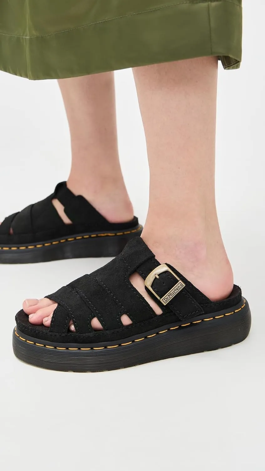 Dr. Martens Women's Maxxy Slide Black Eh Suede Sandals