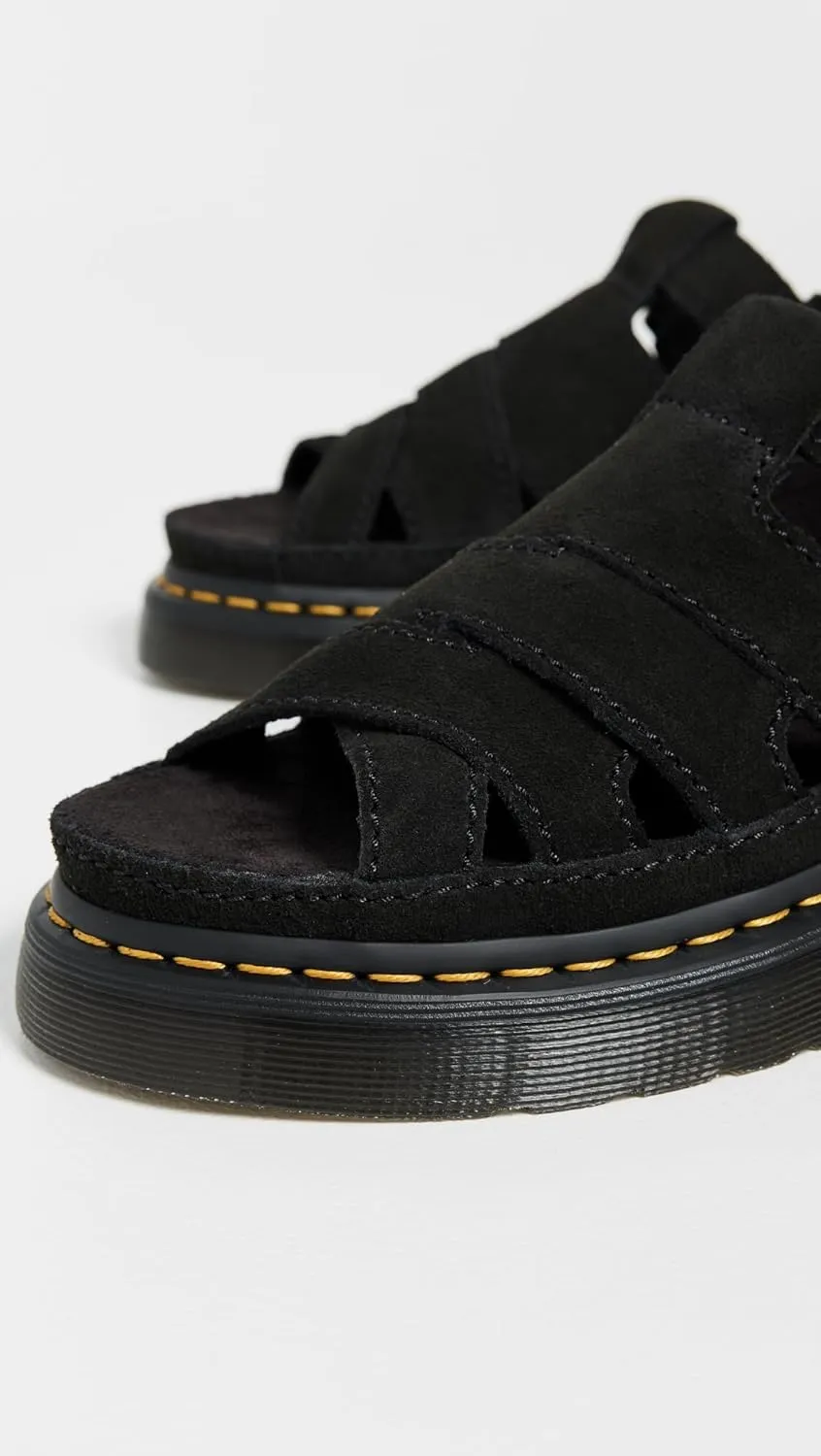 Dr. Martens Women's Maxxy Slide Black Eh Suede Sandals