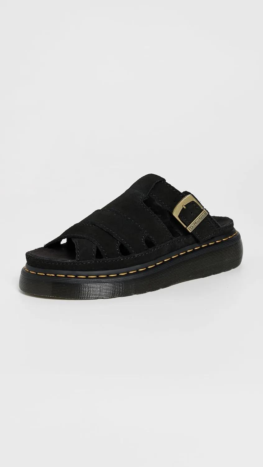 Dr. Martens Women's Maxxy Slide Black Eh Suede Sandals