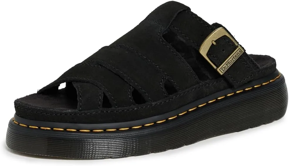 Dr. Martens Women's Maxxy Slide Black Eh Suede Sandals