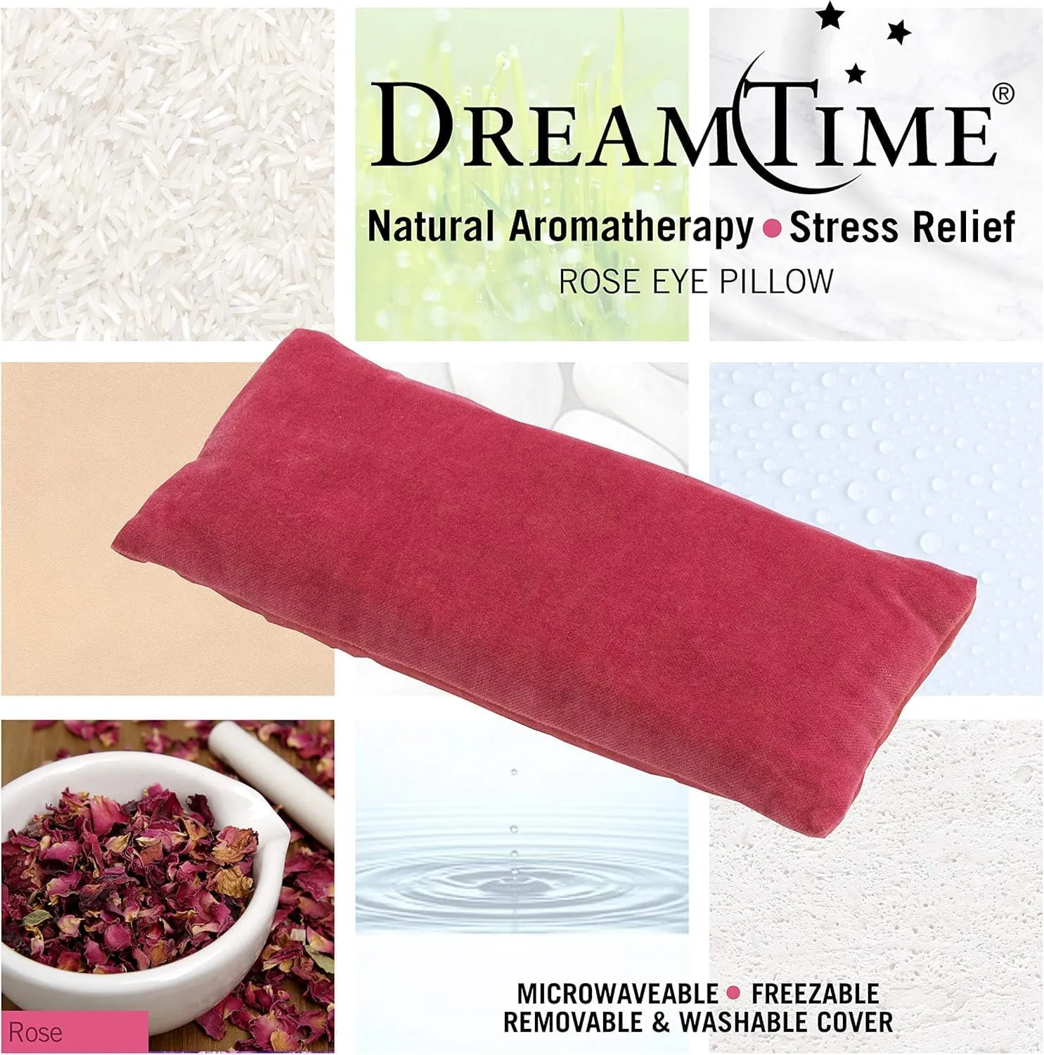 DreamTime Dreamtime Eye Pillow with Rose, Natural Herbal Mask for Relaxation, Create A Spa Experience at Home