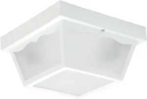 Elk Home Outdoor Flush Mount Ceiling Light – 10" Wide 2-Light White Fixture with Frosted Glass, Damp Rated, Dimmable, Sloped Ceiling Compatible – Thomas Lighting