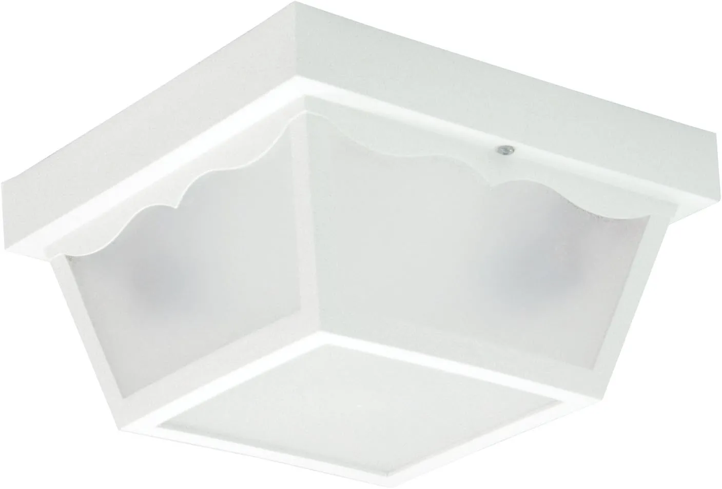 Elk Home Outdoor Flush Mount Ceiling Light – 10" Wide 2-Light White Fixture with Frosted Glass, Damp Rated, Dimmable, Sloped Ceiling Compatible – Thomas Lighting