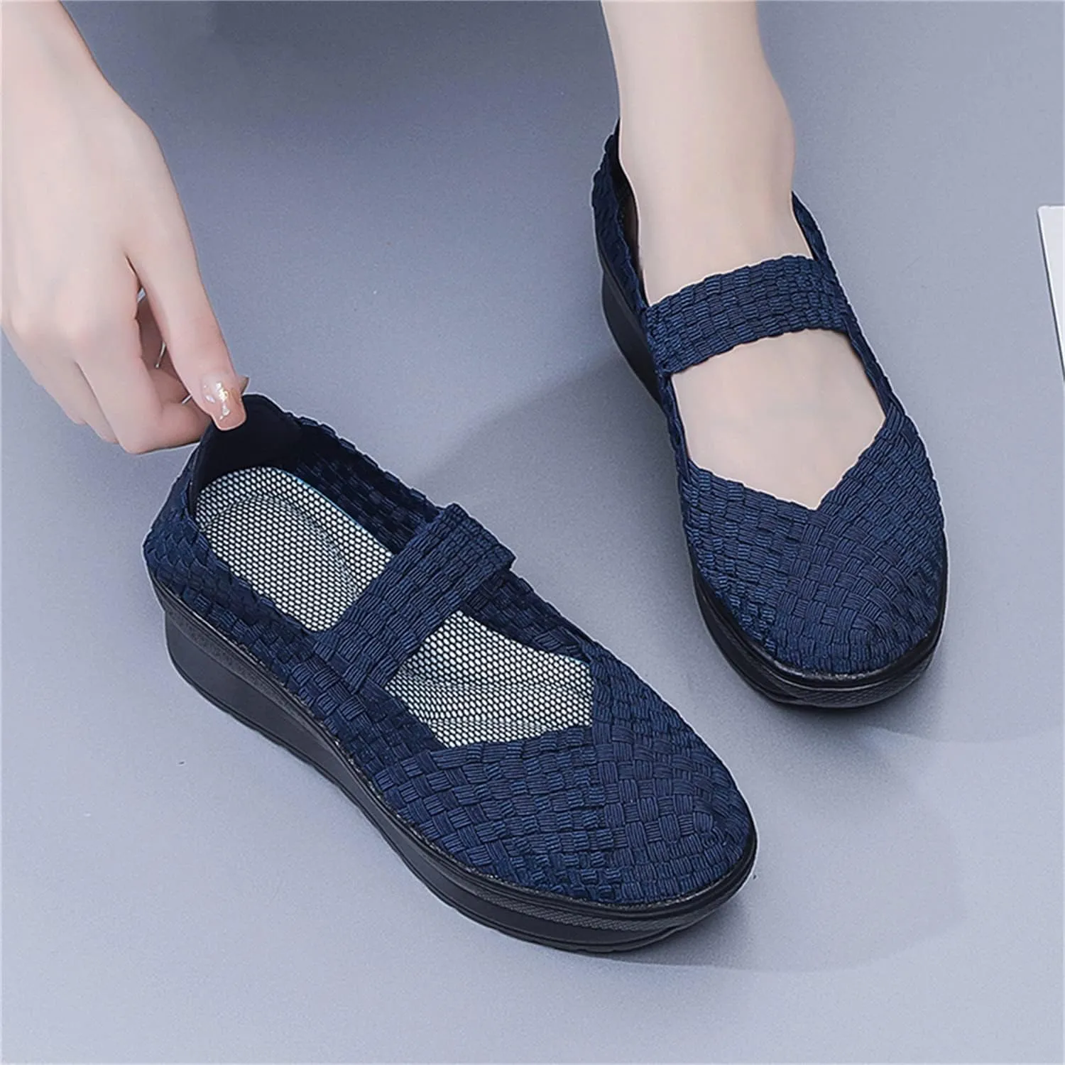 EnllerviiD Women's Wedge Mary Jane Sandals
