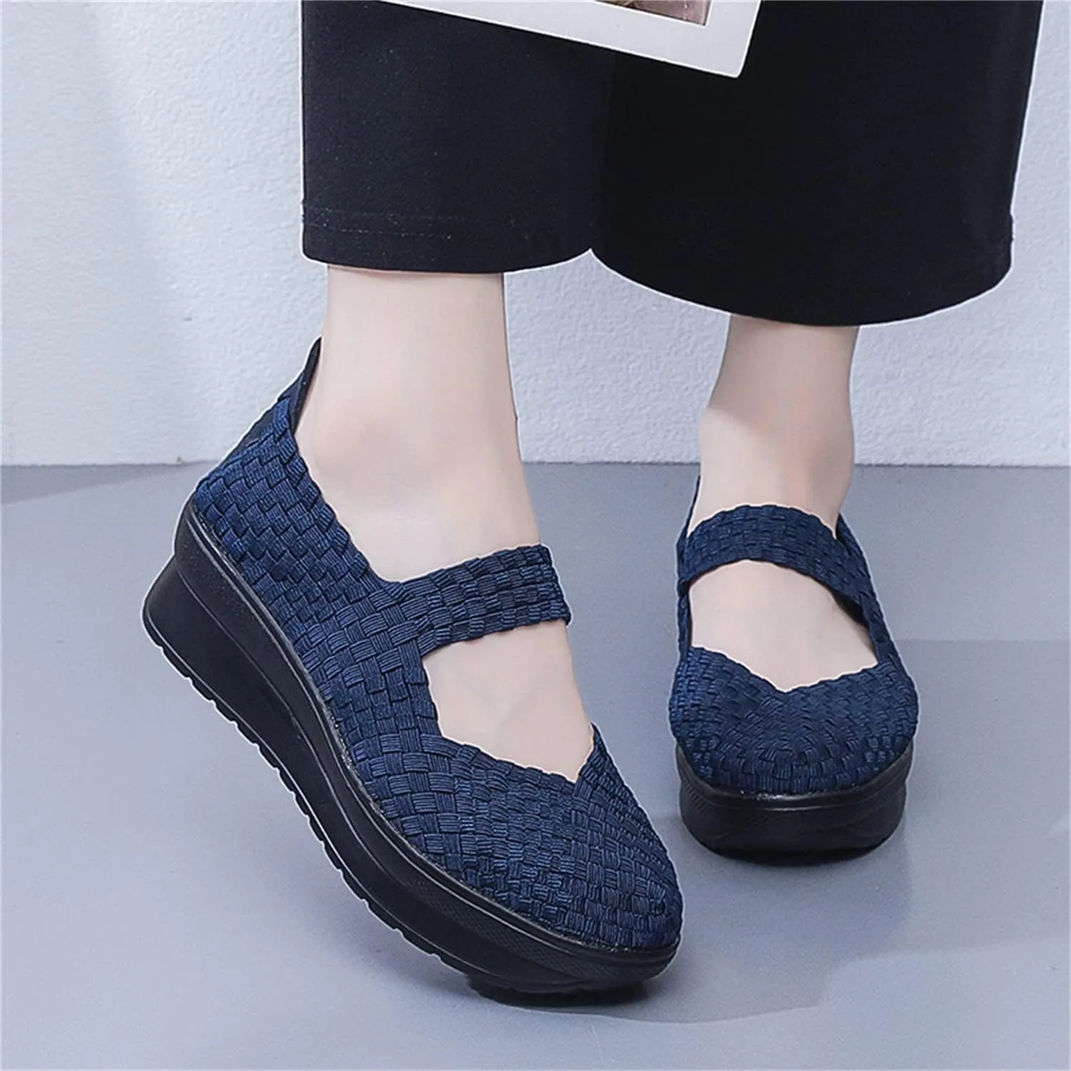 EnllerviiD Women's Wedge Mary Jane Sandals