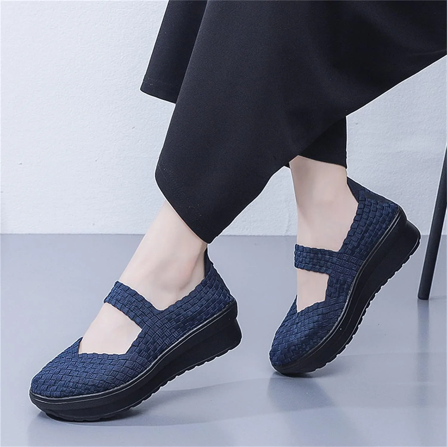 EnllerviiD Women's Wedge Mary Jane Sandals