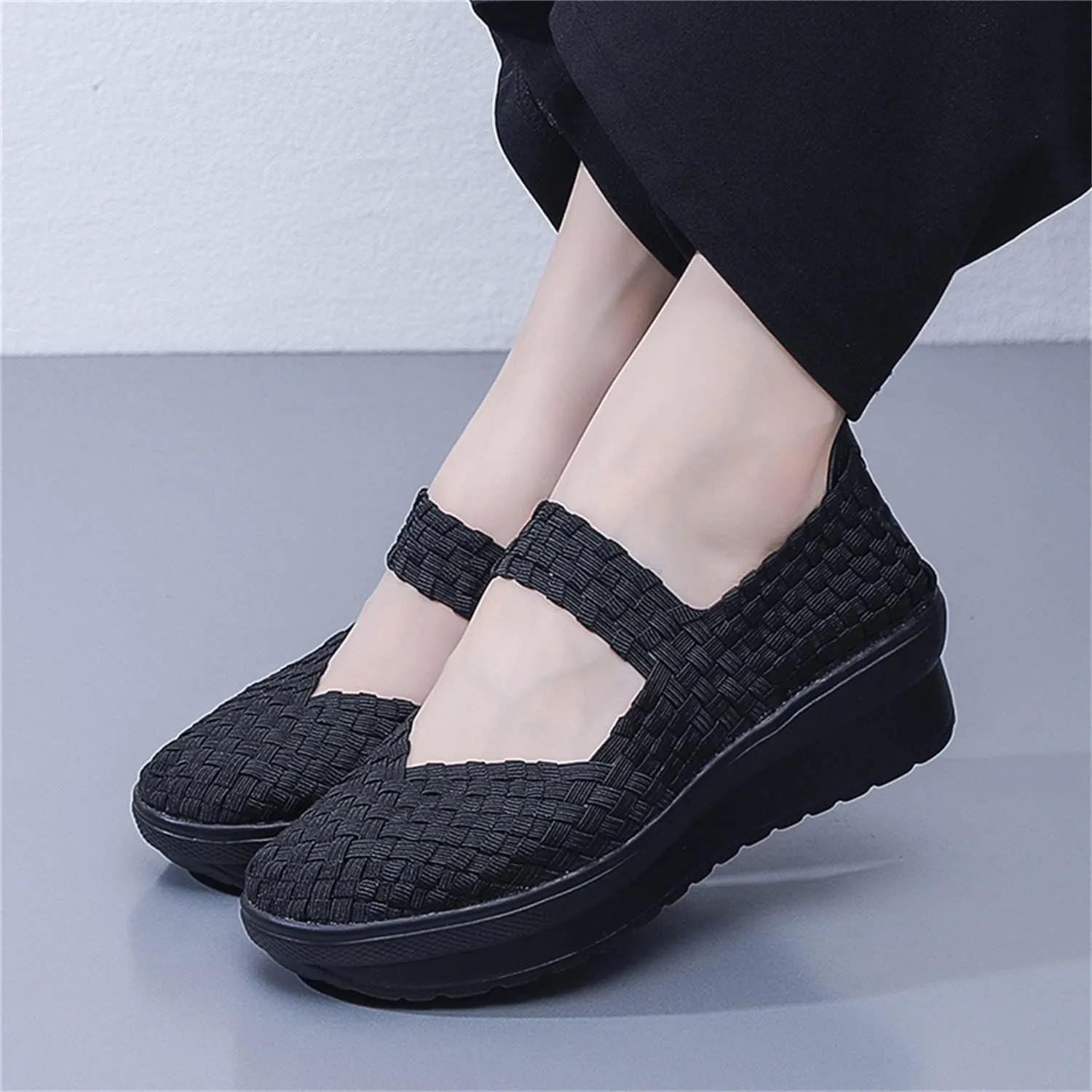 EnllerviiD Women's Wedge Mary Jane Sandals