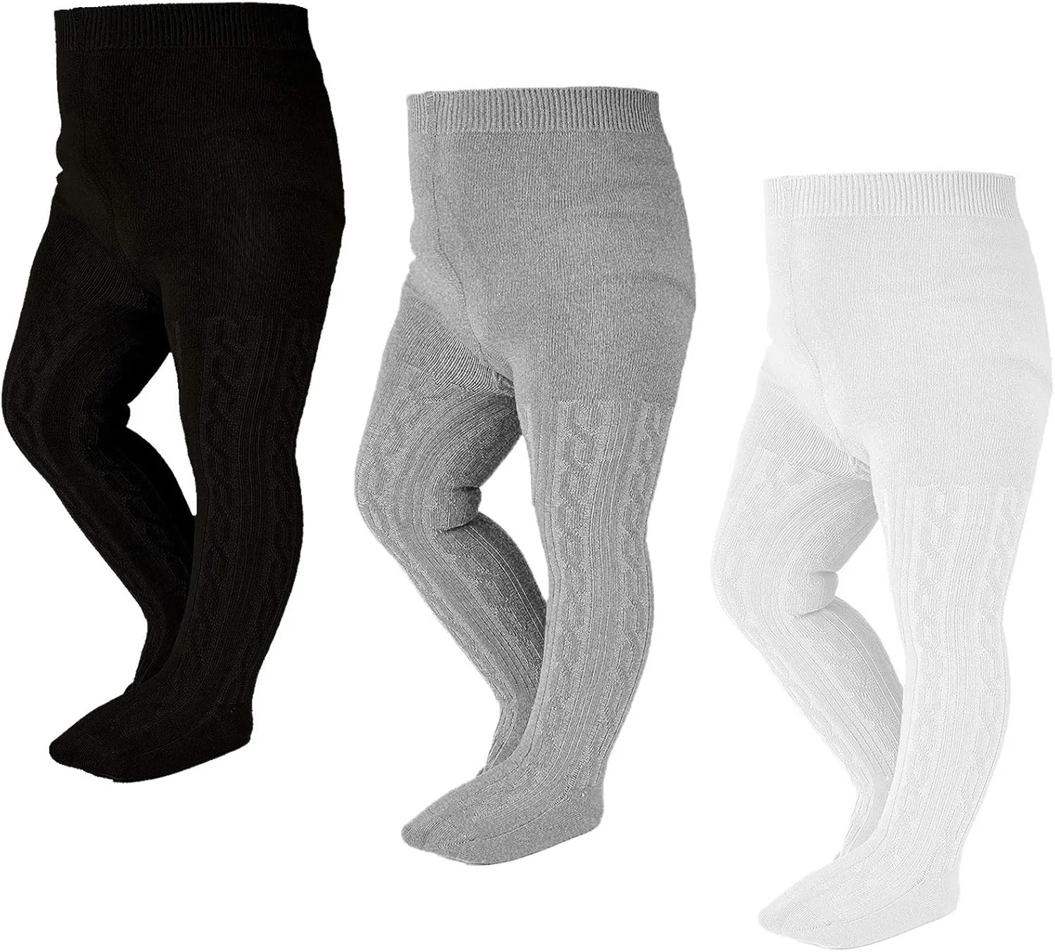 EPEIUS Baby Girl Tights Thick Cable Knit Leggings Stockings Cotton Pantyhose for Newborn Infant Toddler 3/4/5/6 Pack