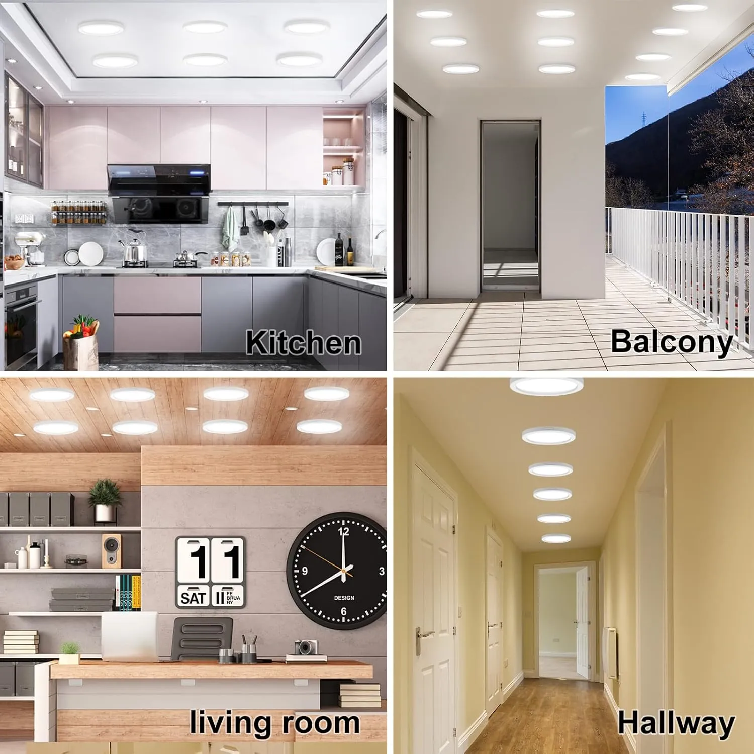 ETL 7 Inch Small LED Flush Mount Ceiling Light Dimmable,5000k Daylight Ultra Slim Round Flat Panel Ceiling Light Fixture,Modern Ceiling Lamp for Closet,Kitchen,Bathroom,Hallway (3 Pack)