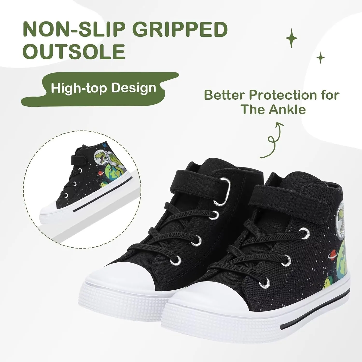 EUXTERPA Kids High Top Shoes Toddler Canvas Sneakers Boys Girls Casual Walking Sports Shoe