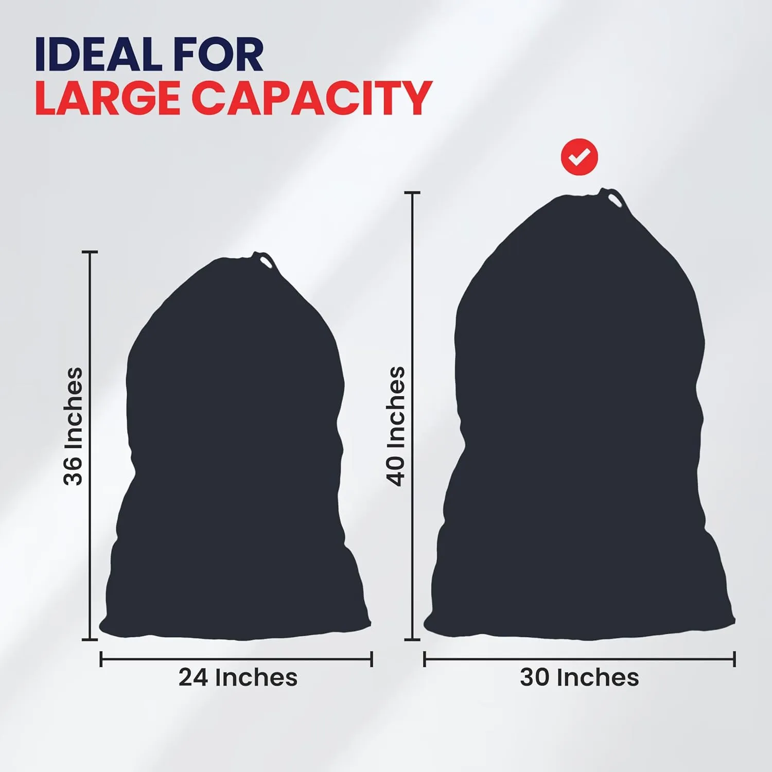 Extra Large Laundry Bags 30”x40” 2 Pack, Drawstring Clothes Organizer, Waterproof Fabric Travel Bag Washable Laundry Basket Storage Bag Durable Hamper, Home College Dorm Apartment, Grey